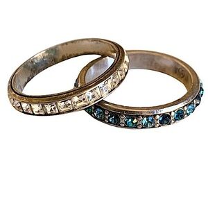 Pair of Vintage Brighton Crystal Stacking Rings